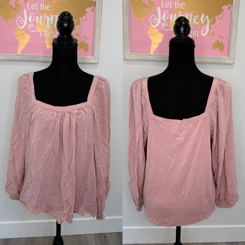 A new Day Light Pink Bubble Sleeve Off Shoulder Top (L)